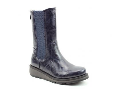 Lime Shoe Co-Berwick upon Tweed-Heavenly Feet-Trina-Navy-Reptile-Ankle Boot-Vegan-Autumn-Winter-2021-Back Zip-Comfort-Flat