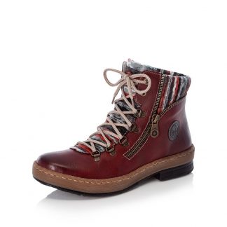 Lime Shoe Co-Berwick upon Tweed-Rieker-z6741-Red-Ladies-Ankle-Boot-Autumn-Winter-2021-Flat-Comfort-Warm