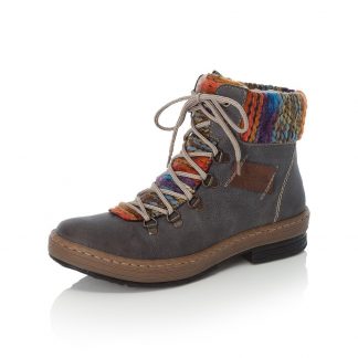 Berwick upon Tweed-Lime Shoe Co-Rieker-Grey-Ankle Boots-Wool-Colourful-side zip-laces-winter-comfort