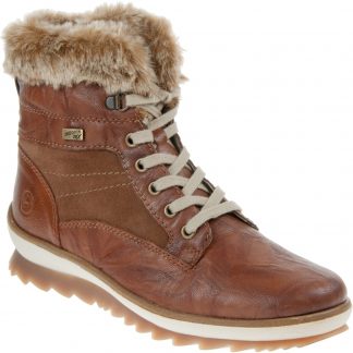 Berwick upon Tweed-Lime Shoe Co-Remonte-Leather-Brown-Ladies-Tex-laces-side zip-winter