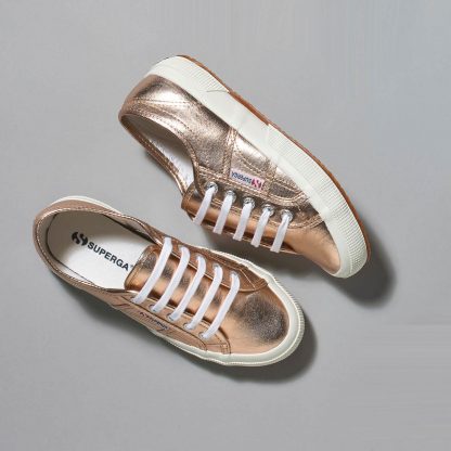 Berwick upon Tweed-Lime Shoe Co-Superga-Trainer-Metallic-Rose Gold-2750-comfort-flat-laces