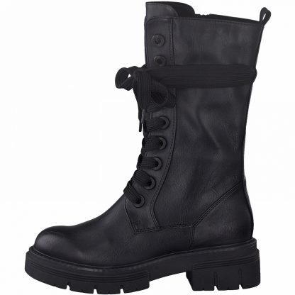 Berwick upon Tweed-Lime Shoe Co-Marco Tozzi-Black-3/4 boots-laces-zip-comfort