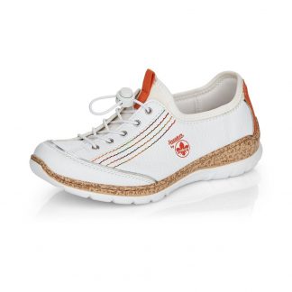 Berwick upon Tweed-Lime Shoe Co-Rieker-White-Orange-trainers-bungy laces-comfort-summer-N42T0-81