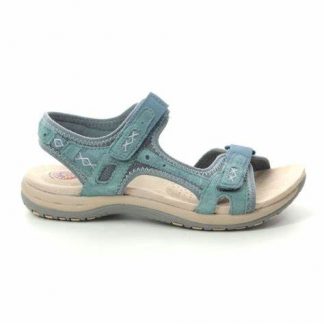 Lime Shoe Co-Berwick upon Tweed-Earth Spirit-Leather-Sky Blue-Velcro Fastening-Walking-Sandal