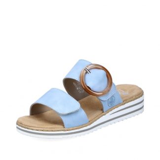Lime Shoe Co-Berwick upon Tweed-Rieker-Ladies-Slip On-Velcro Fastening-Blue-Comfort-Spring-Summer-2022