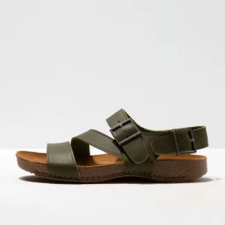 Berwick upon Tweed-Lime Shoe Co-Art-Khaki-green-sandals-leather-comfort-summer