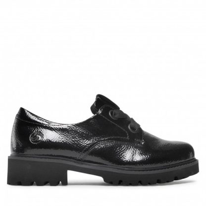 Lime Shoe Co-Berwick upon Tweed-Remonte-Patent-Leather-Oxford-Shoe-Black-Comfort-Auntumn-Winter-2021