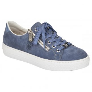 Berwick upon Tweed-Lime Shoe Co-Rieker-Blue-Trainers-summer-laces-zip-comfort