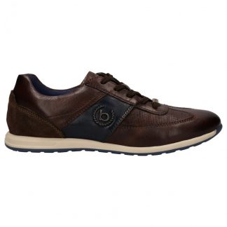 Berwick upon Tweed-Lime Shoe Co-Bugatti-Mens-gents-trainers-brown-leather-navy-comfort-laces