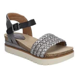Berwick upon Tweed-Lime Shoe Co-Josef Seibel-Clea 16-Metallic-sandals-summer-comfort-velcro