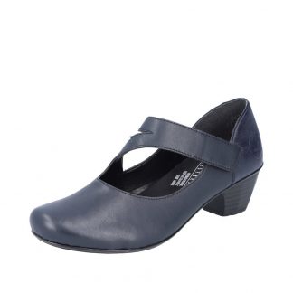 Berwick upon Tweed-Lime shoe co-rieker-navy-leather-ladies shoes-summer-mary jane-41793 14-summer-comfort