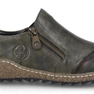 berwick upon tweed-lime shoe co-rieker-L7571-green-side zip-comfort-winter-shoes