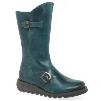 berwick upon tweed-lime shoe co-fly london-Mes2-shamrock green-black sole-leather-mid calf boots-side buckle-autumn-winter-comfort