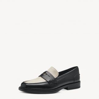 berwick upon tweed-lime shoe co-tamaris-penny loafer-24203 41-black-white-shoes-comfort-autumn-winter