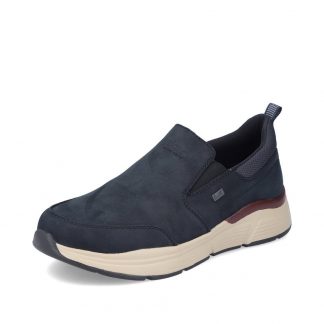 berwick upon tweed-lime shoe co-rieker-blue-suede-shoes-wide fit-comfort-autumn-winter-B5061 14-slip on