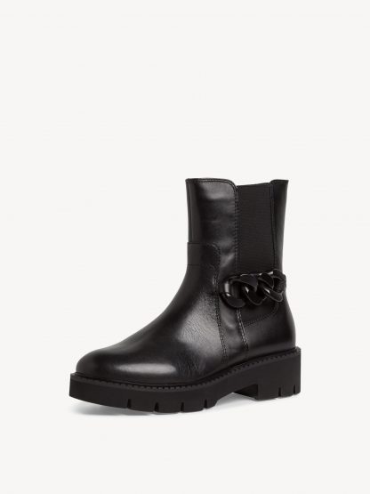 berwick upon tweed-lime shoe co-Tamaris comfort-ladies-leather-chelsea boots-comfort-85417-black-side zip-autumn-winter