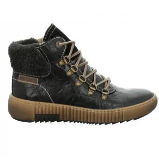 berwick upon tweed-lime shoe co-josef seibel-Maren17-black-ankle boots-leather-side zip-laces-comfort-autumn-winter