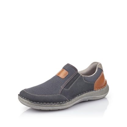 bewick upon tweed-lime shoe co-rieker-mens-gents-comfort-03053 14-spring summer-s lip on shoes-navy