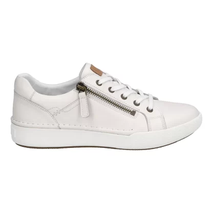 berwick upon tweed-lime shoe co-josef seibel-Claire 03-White-trainers-comfort-side zip-laces-spring-summer