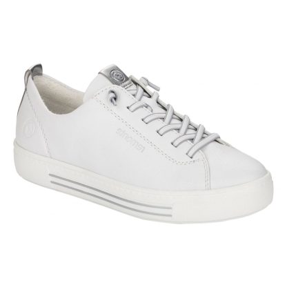 berwick upon tweed-lime shoe co-remonte-ladies-white-trainers-laces-D0913 80-comfort-spring-summer