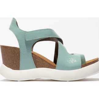 berwick upon tweed-lime shoe co-fly london-GAVI-spearmint-wedge-sandals-comfort-spring-summer-leather