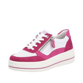 berwick upon tweed-lime shoe co-remonte-D1C00-pink-white-laces-side zip-comfort-summer