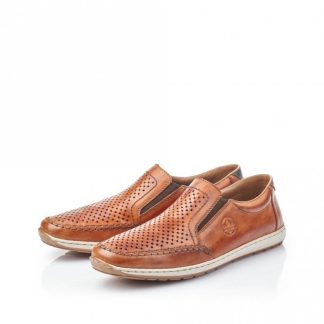 berwick upon tweed-lime shoe co-rieker-gents-08868 24-brown-slip on shoes-summer-comfort