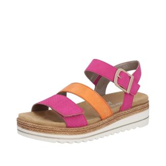 berwick upon tweed-lime shoe co-remonte-pink-orange-D0Q55-velcro-buckle-summer-comfort