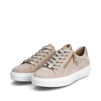 berwick upon tweed-lime shoe co-beige-ladies trainers-L59L1 60-zip-laces-summer-comfort