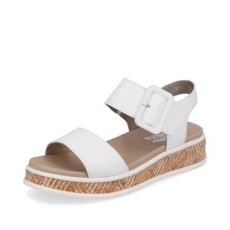 berwick upon tweed-lime shoe co-rieker-revolution-ladies-white-sandals-W0800-velcro-buckle-summer-comfort