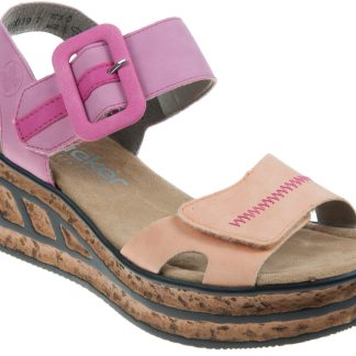 berwick upon tweed-lime shoe co-rieker-68176 31-Pink-orange-wedge-sandals-comofort-summer