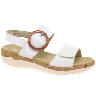 Berwick upon tweed-lime shoe co-ladies-remonte-white-R6853 80-velcro-sandals-summer-comfort