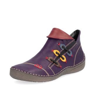berwick upon tweed-lime shoe co-rieker-ladies-purple-aubergine-72581-side zip-colourful-comfort-autumn-winter