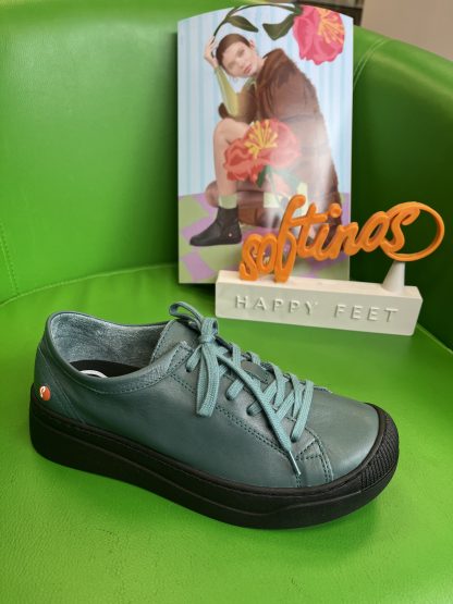 berwick upon tweed-lime shoe co-softinos-APUR-teal-trainers-laces-leather-soft-comfort-autumn-winter