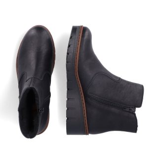 berwick upon tweed-lime shoe co-rieker-ladies-side zip-X9165-black-comfort-autumn-winter