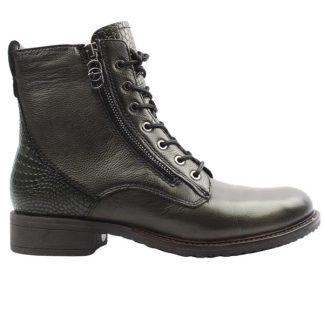 Berwick upon tweed-lime shoe co-tamaris-leather-olive-ankle boots-side zip-laces-comfort-autumn-winter