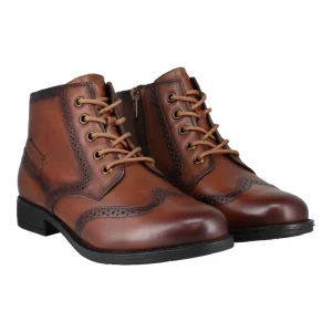 berwick upon tweed-lime shoe co josef seibel-Simona 08-cognac-brown-ankle boots-brogue-laces-side zip-comfort-autumn-winter