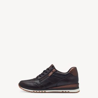 berwick upon tweed-lime shoe co-marco tozzi-trainers-mocca comb-side zip-laces-comfort-autumn-winter