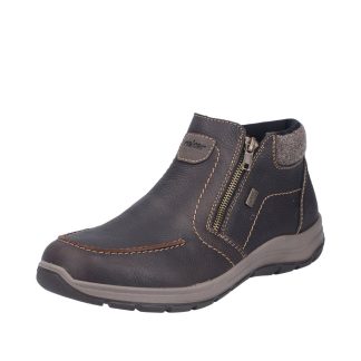 berwick upon tweed-lime shoe co-rieker-gents-mens-autumn-winter-comfort-brown-03660-double zip-lambs wool-warm