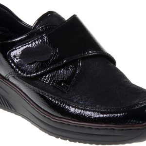 berwick upon tweed-lime shoe co-ladies-rieker-487C0-black-velcro-E fitting-comfort-autumn-winter