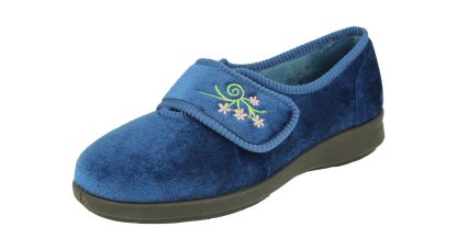 berwick upon tweed-lime shoe co-db shoes-Caroline 2-slippers-blue-wider fit-2v-comfort-velcro