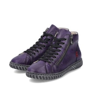 berwick upon tweed-lime shoe co-rieker-ladies-purple-rose-N0921-side zip-laces-comfort-autumn-winter