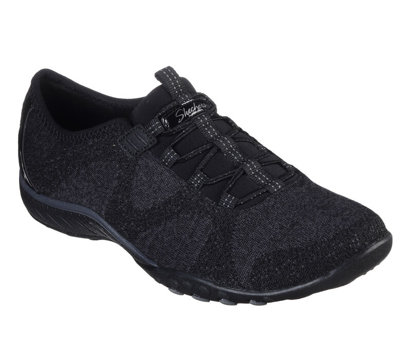 berwick upon tweed-lime shoe co-skechers-wide fit-black-ladies comfort-machine washable-slip on