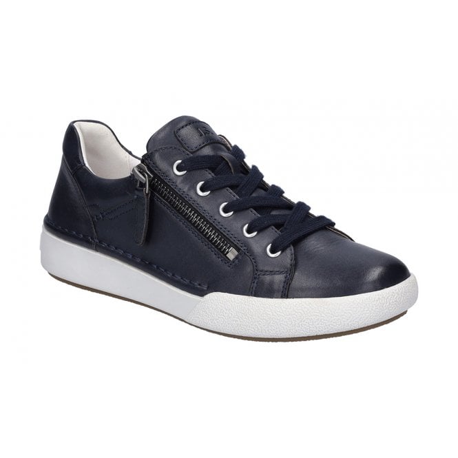 berwick upon tweed-lime shoe co-josef seibel-claire 03-indigo-trainers-laces-side zip-summer-comfort